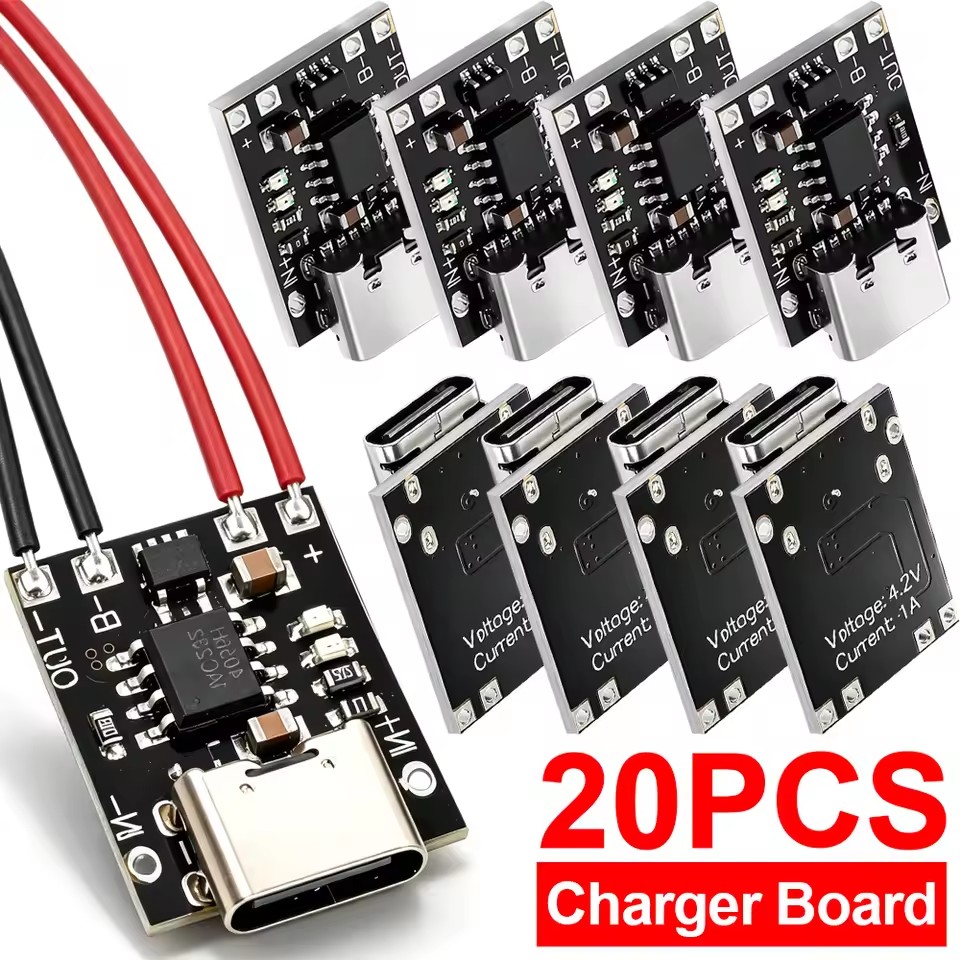 Li Ion Charger Module - Placa de Carregamento Tipo-C com Circuito