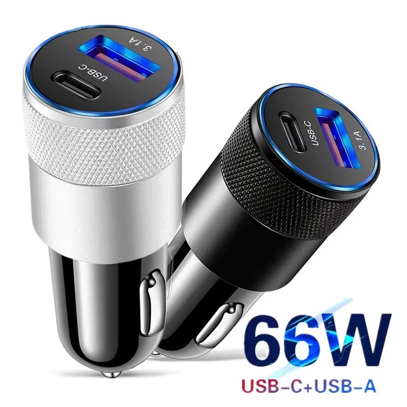 Usb C Cable - Carregador de carro USB de 66W,