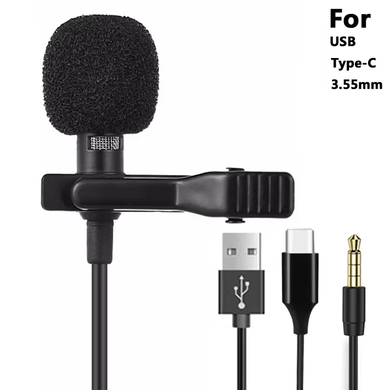 Micro Usb Cable - 3.5mm mini microfone de lapela portátil