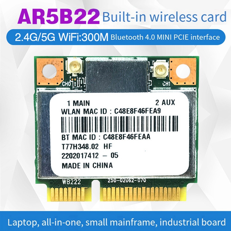Placa WiFi AR5B22 AR9462 + Ant - Antenna 2.4Ghz avaliação e preço